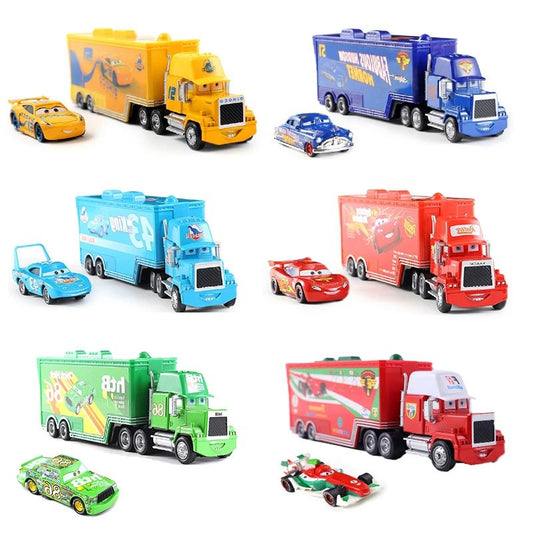 Disney Pixar Racing 3 1 Toy Lightning McQueen Jackson Storm Chick Hicks Mack Truck Collection Die Metal Model kids Gift